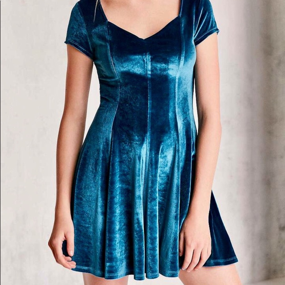 Urban Outfitters Kimchi Velvet Blue Dress